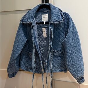 Avec Les Filles Quilted Blue Jean Jacket, size SP. brand new with tag